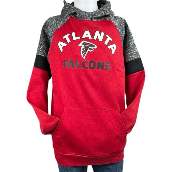Atlanta Falcons Mens  X-Large Red Hoodie Sweatshirt Pull Over Sweater NFL New - Picture 3 of 9